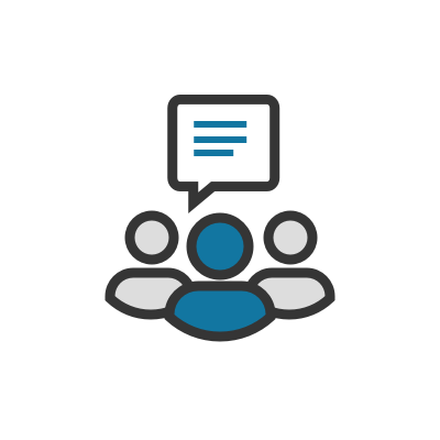 Avatars with a bubble chat above icon